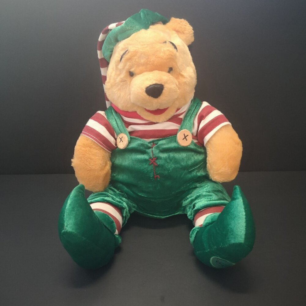 Disney Store Exclusive Christmas Elf Winnie the Pooh Stuffed Plush